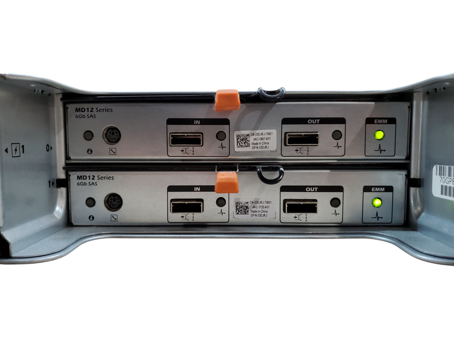 Dell PowerVault MD1220 24x2.5" Storage Array w/ 2x MD12, 2x 600W PSU