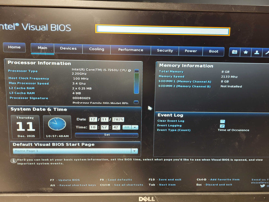 Intel NUC Mini PC i5-7260U 2.60GHz 8GB DDR4 250GB SSD No AC $
