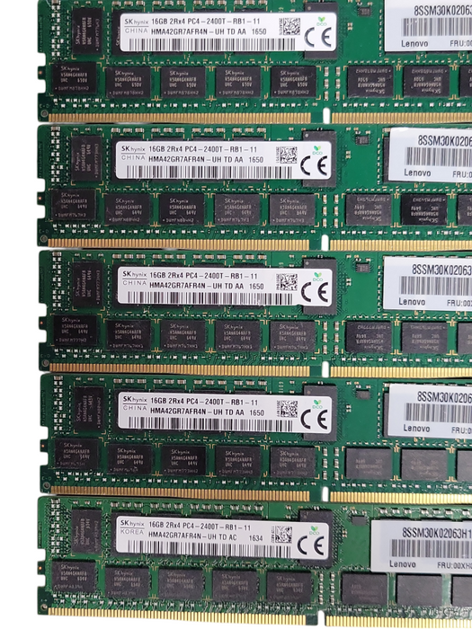 Lot of 5x SKHynix 16GB 2Rx4 PC4-2400T-RB1 DDR4 server RAMs _