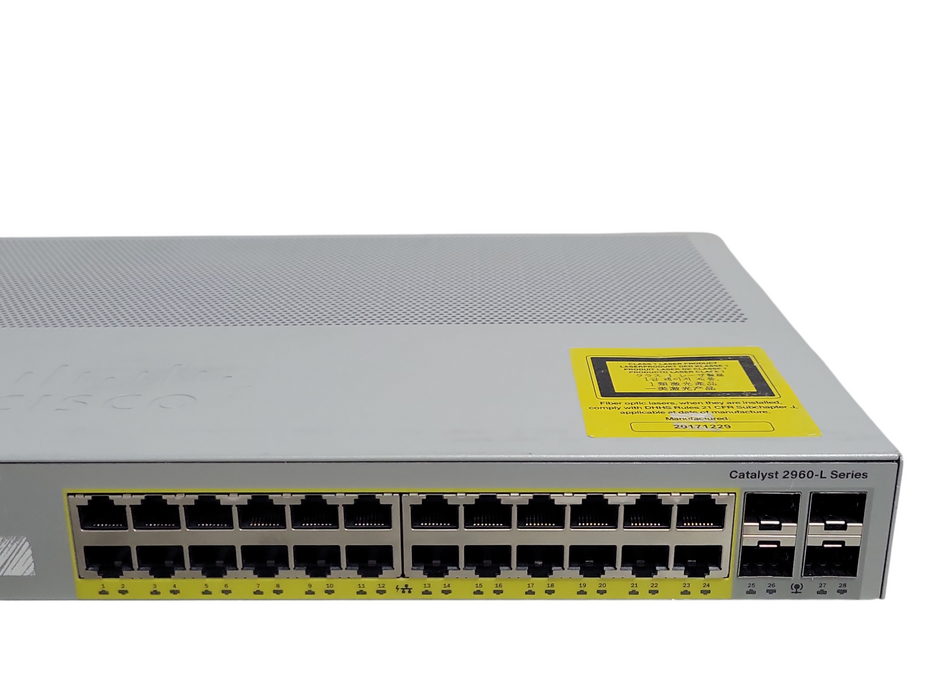 Cisco Catalyst WS-C2960L-24PS-LL 2960-L Gigabit PoE Network Switch, No Ears _