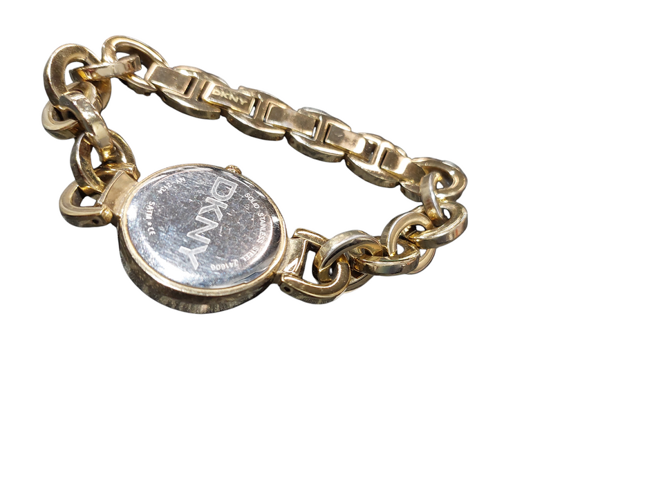 ladies DKNY gold tone link watch NY-2134 =