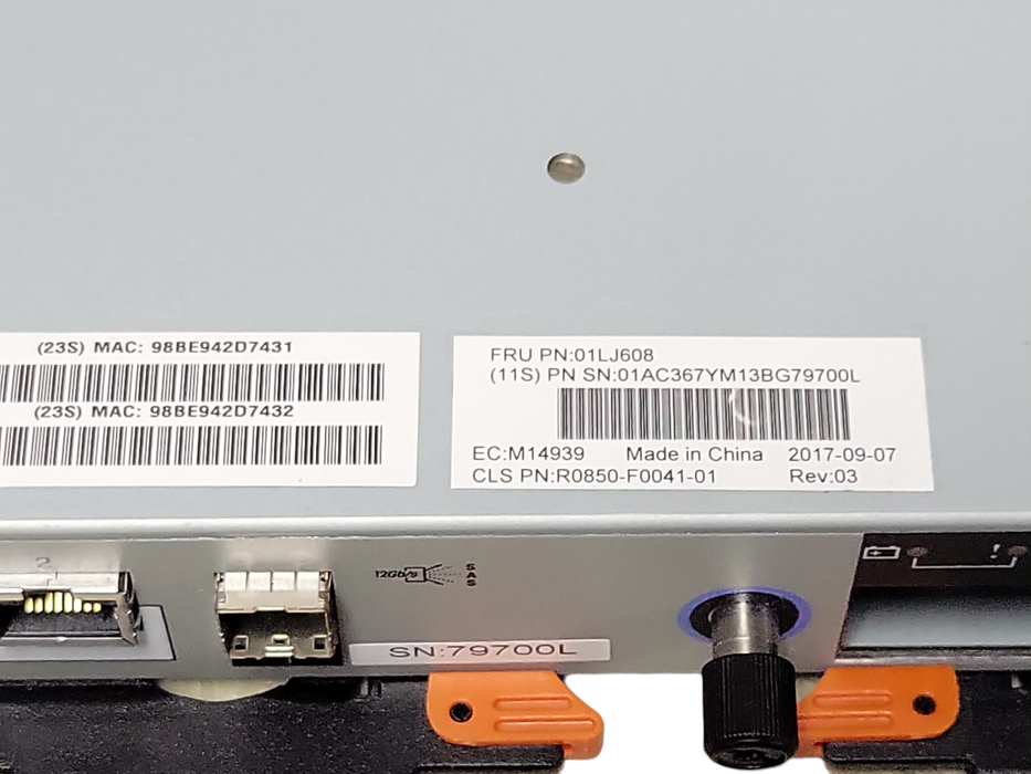 Lot of 2x Lenovo Storwize Node Canister Controller Module IBM 01LJ608, READ _