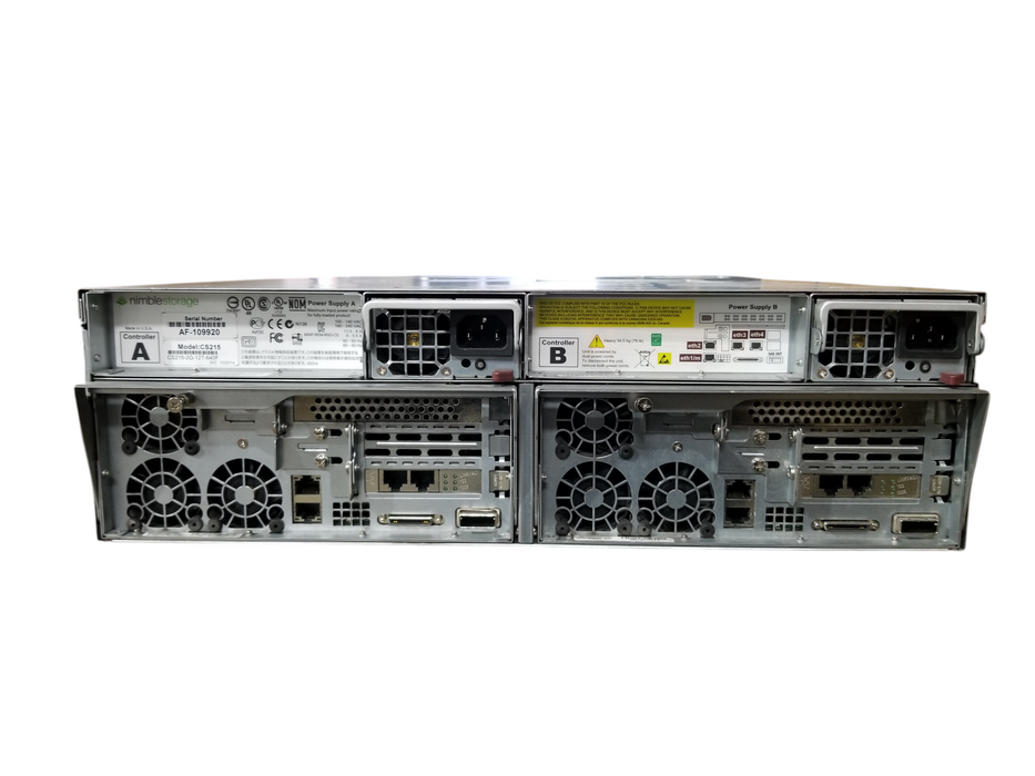 Nimble Storage CS200,400,ES1 2xSAS Controllers-CS215 2x1200 W PSUs 16x 3.5"Bays