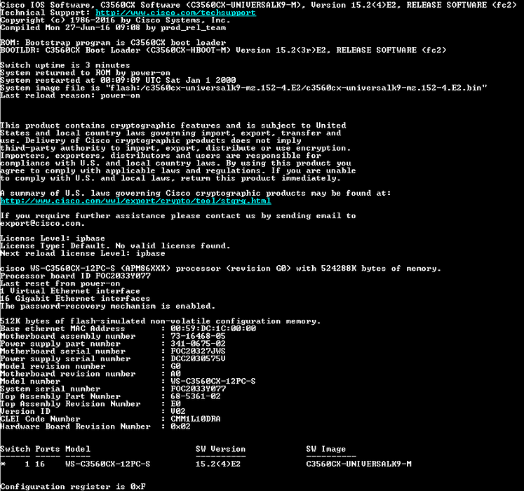 Cisco WS-C3560CX-12PC-S V03 | 12-Port Gigabit PoE+ 240W Silent Switch !