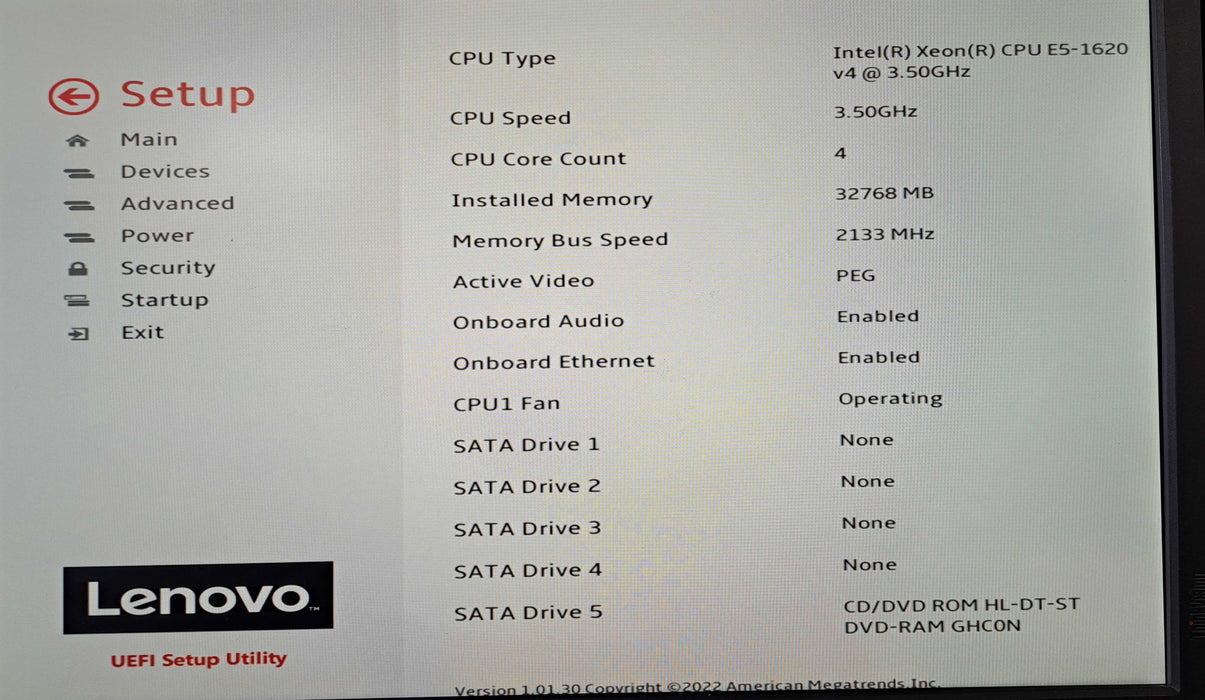 Lenovo ThinkStation P510 | Xeon E5-1620 v4, 32GB DDR4, Quadro P620, No HDD )