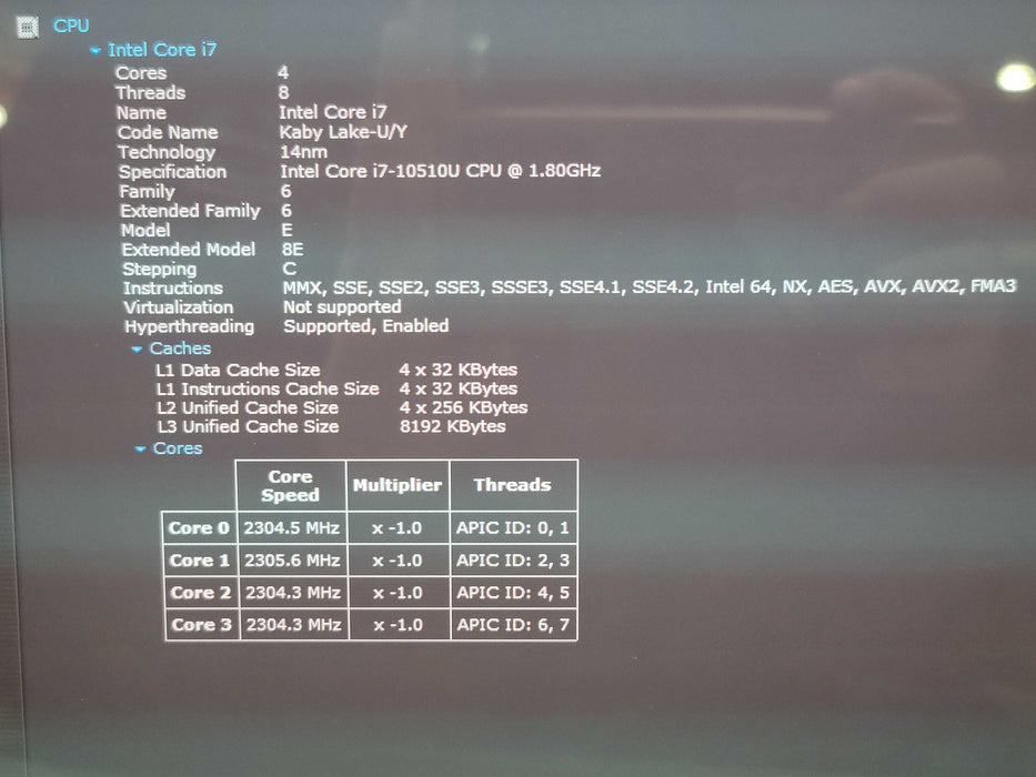 Lenovo ThinkPad X1 Carbon i7-10510U  16GB RAM 256GB NVMe 4K READ !  β Lap200