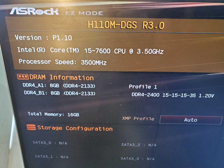 Custom PC, ASROCK H110M-DGS, i5-7600, 16GB DDR4, COIRSAIR CX650M, NO HDD
