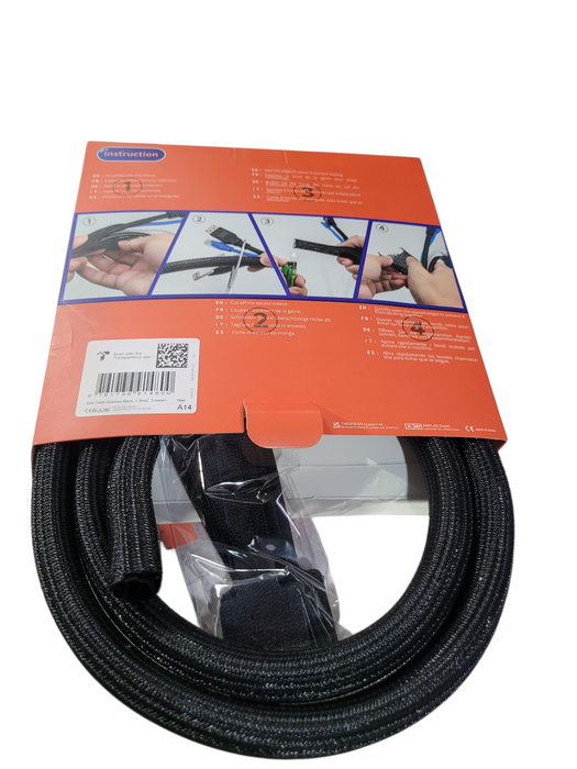 Annex 3M Expandable Cable Sleeve Split Wire Loom Black Cord Organizer Q
