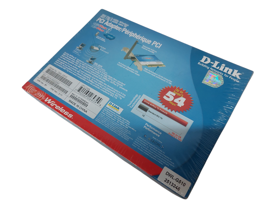 D-Link Air Plus G 54Mbps PCI Adaptor Model: DWL-G510 Q=