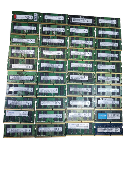 Lot of 40x, Assorted 16GB DDR4 SODIMM Laptop RAM