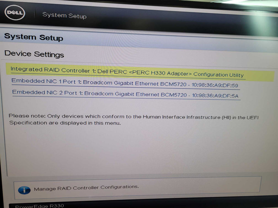 Dell PowerEdge R330 - Xeon E3-1220 v5 16GB DDR4 PERC H330 350W PSU %
