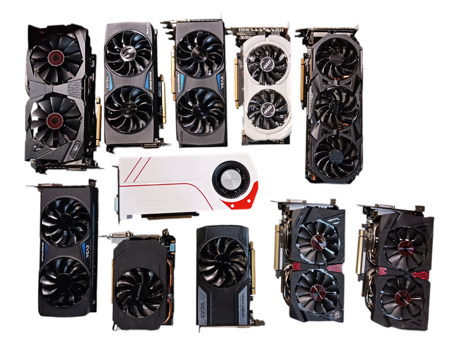 Lot of 11x Assorted Nvidia GeForce GTX 9xx Series Graphics Cards Tested