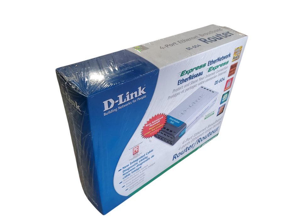 D-Link DL-604 4-Port Ethernet Wired Router In Box