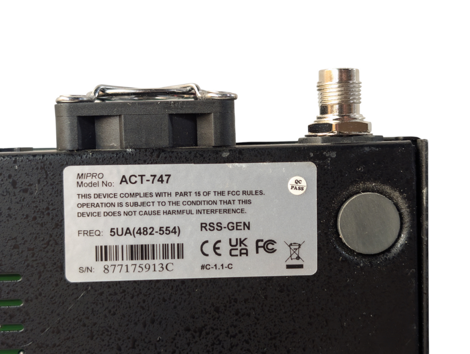 Mipro ACT-747 Quad Channel UHF Wideband Receiver Freq 5UA 482-554 Mhz  -