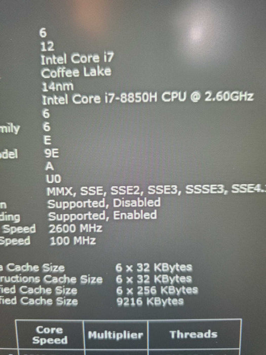 Lenovo ThinkPad P52 i7-8850H 2.6GHz 16GB RAM 500GB SSD QUADRO P2000  Lap200