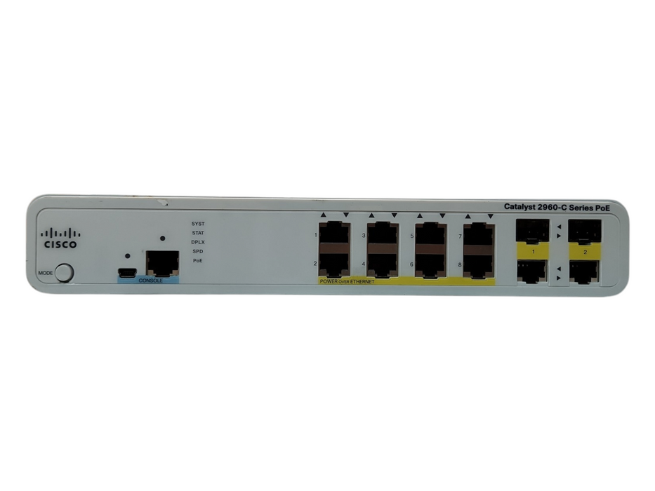 Cisco Catalyst 2960-C WS-C2960C-8PC-L, 8-port Ethernet PoE Network Switch