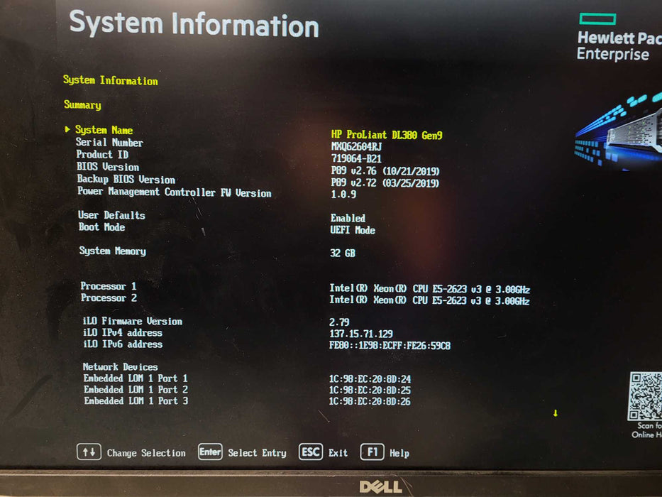 HP DL380 Gen9 2U 8x 2.5" 2x Xeon E5-2623 v3 @3GHz 32GB DDR4 No HDD/RAID $