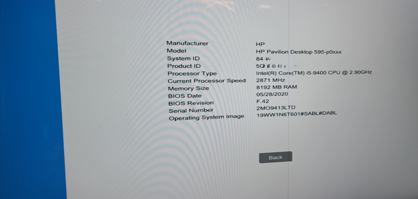 HP Pavilion 595 Desktop PC i5-9400 CPU|8GB RAM|128GB M.2|WIFI & BT