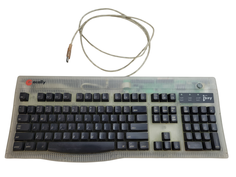 Macally iKey 4 Wired USB Keyboard Macintosh G2 Vintage Clear / GREY Q%