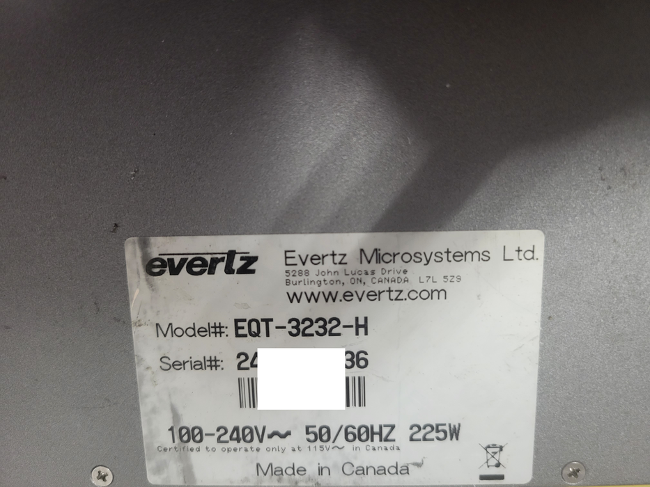 Evertz Microsystems EQT Series EQT-3232-H EQT-32x32, READ _