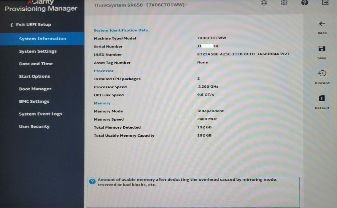 Lenovo SR650 2U, 2x Xeon Silver 4214 2.20GHz, 192GB DDR4, 2x PSU,  8x 2.5" _