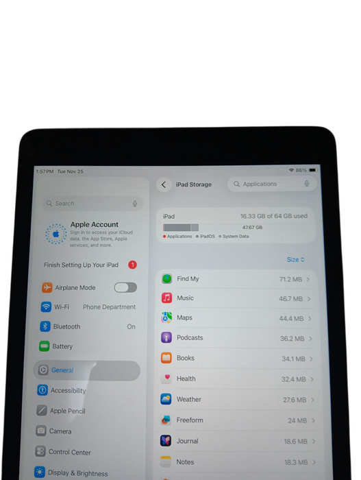 Apple iPad 9th Gen - 64GB - Space Gray [A2602] Q