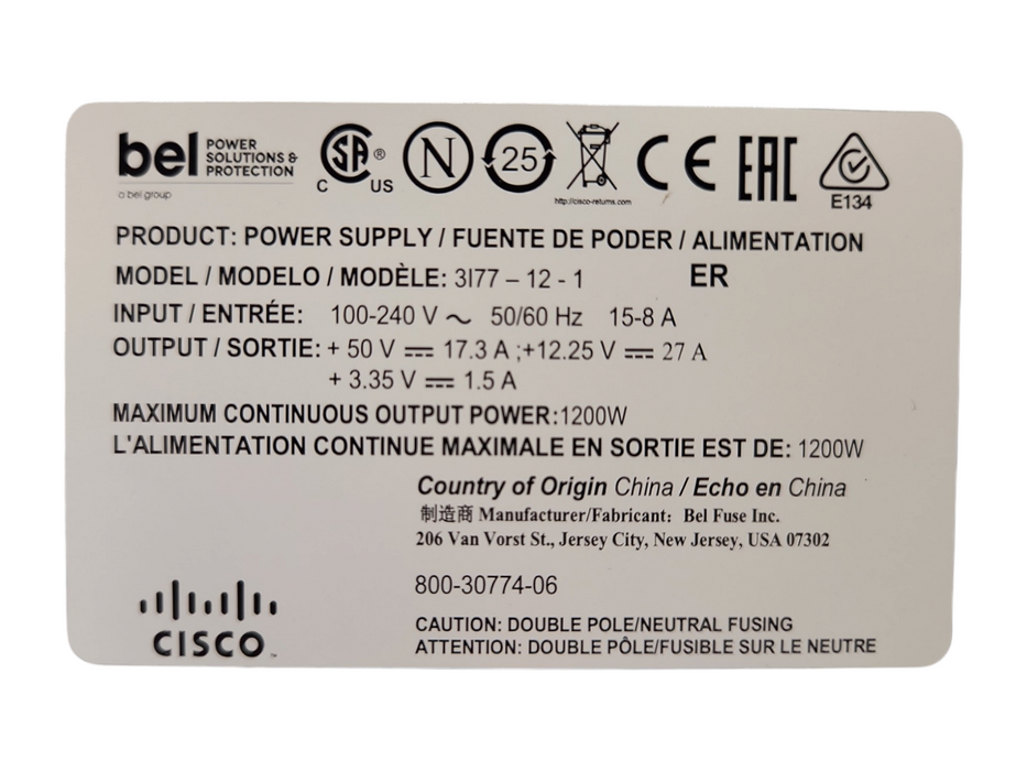 Cisco ASA 5585-X Firewall AC Power Supply PSU 5585-PWR-AC Q