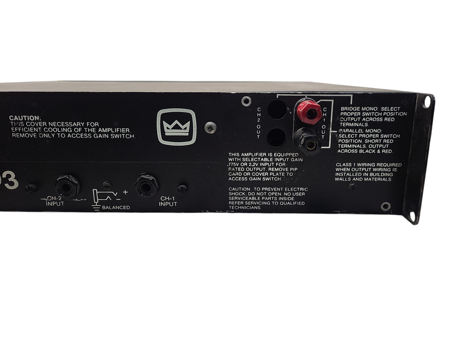 Crown Micro-Tech 2400 2 Channel High Power Stereo Power Amplifier READ $