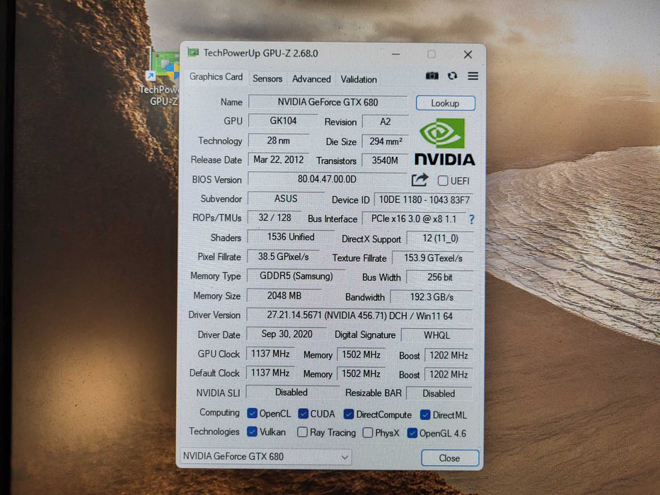 ASUS NVIDIA GeForce GTX 680 | 2GB | GDDR5 | Tested | Fast Shipping Q$