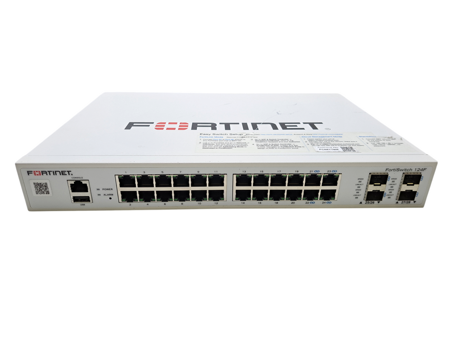 Fortinet FortiSwitch 124F FS-124F | 24-Port Gigabit Managed Ethernet Switch Q)
