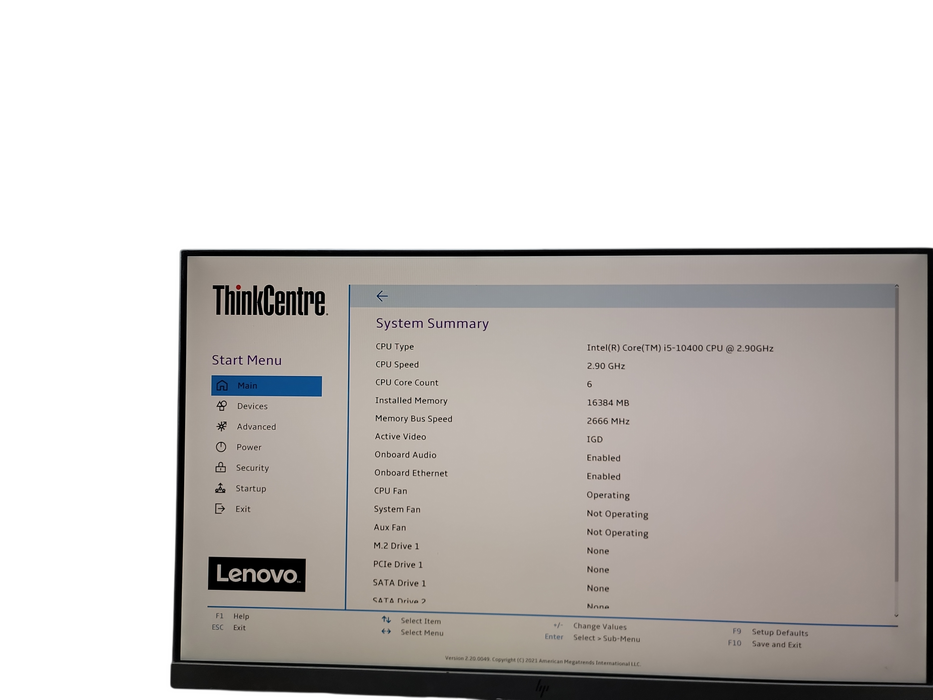 Lenovo ThinkCentre M70s SFF i5 - 10400 @ 2.90GHz 16GB DDR4 Ram NO HDD Qθ