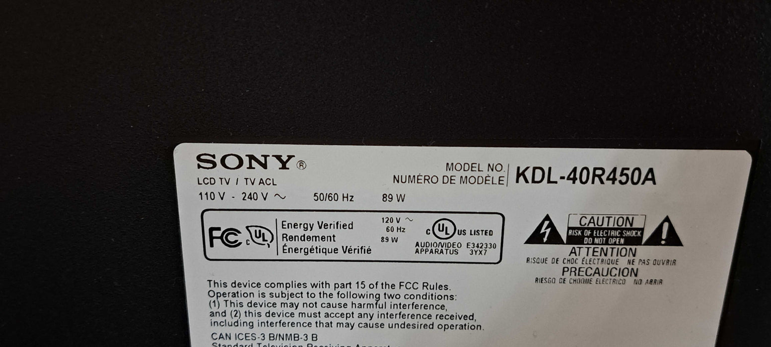 Sony 40 inch Class Full HD LED TV (kdl-40r450a) | No Base