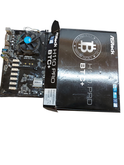 ASRock H110 Pro BTC+ ATX Mining Motherboard With CPU  Fan