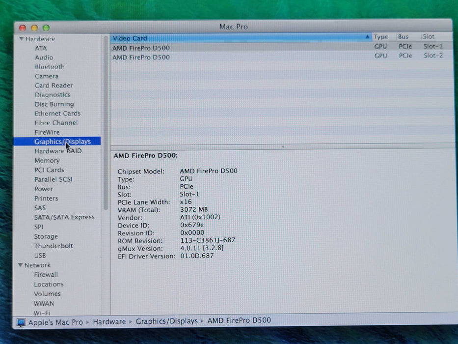 Apple Mac Pro 2013, Xeon E5-1650V2 3.5GHz 32GB RAM, AMD D500 3GB, 256GB SSD _