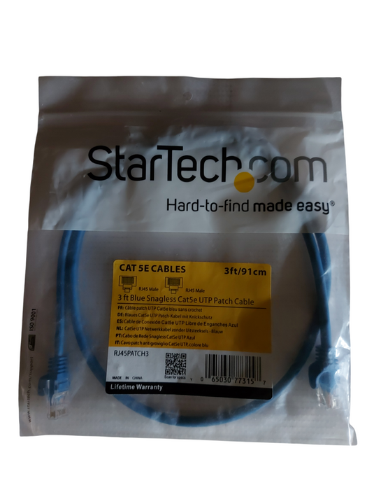 Lot 3x StarTech 3ft Cat6 RJ45 Ethernet Cable – Blue