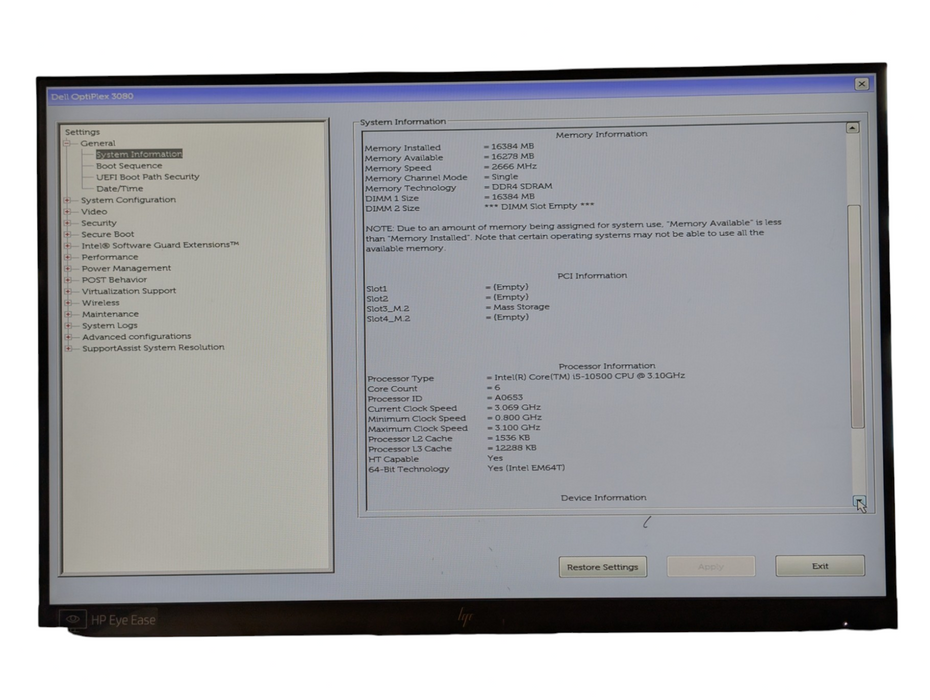 DELL OptiPlex 3080 Intel Core i5-10500 16GB RAM 512GB NVMe SSD SFF Computer -