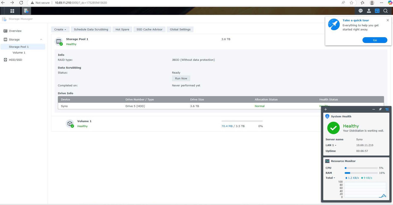 Synology DS1815+ DiskStation Expansion Unit 1x 4TB HDD, READ _
