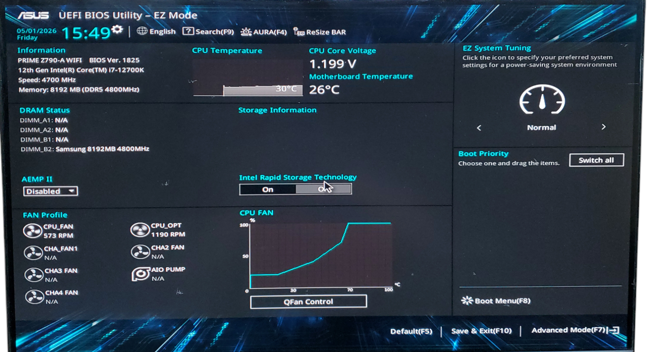 Custom PC - Core i7-12700k ASUS PRIME Z790-A 8GB DDR5 256GB M.2 SSD TWR