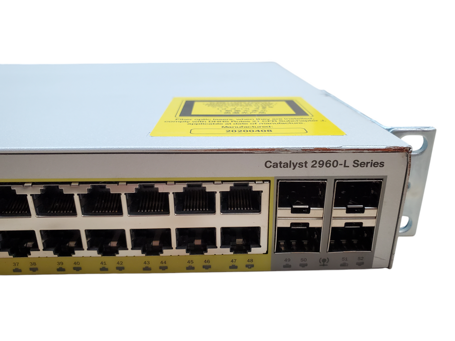 Cisco WS-C2960L-48PS-LL V01 48-Port Gigabit PoE Network Switch