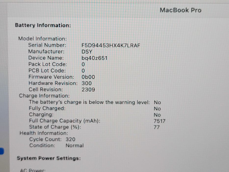 Apple Macbook Pro 2019 16" 6-Core i7-9750H @ 2.6GHz 16GB DDR4 500GB SSD