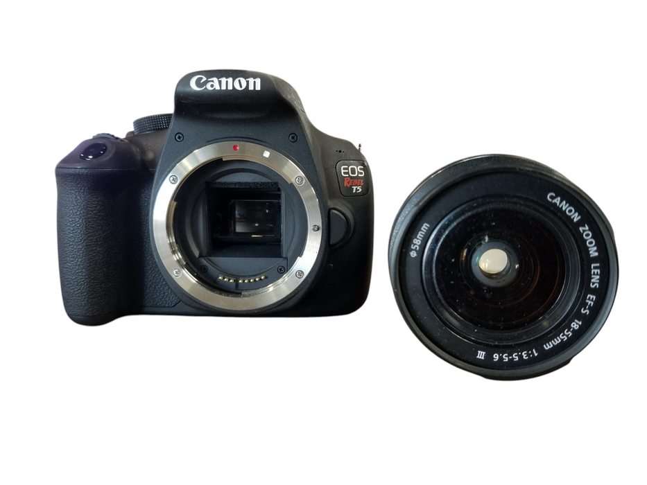 Canon EOS Rebel T5 Camera with EFS 18-55 mm Lens - Black *READ*  Q