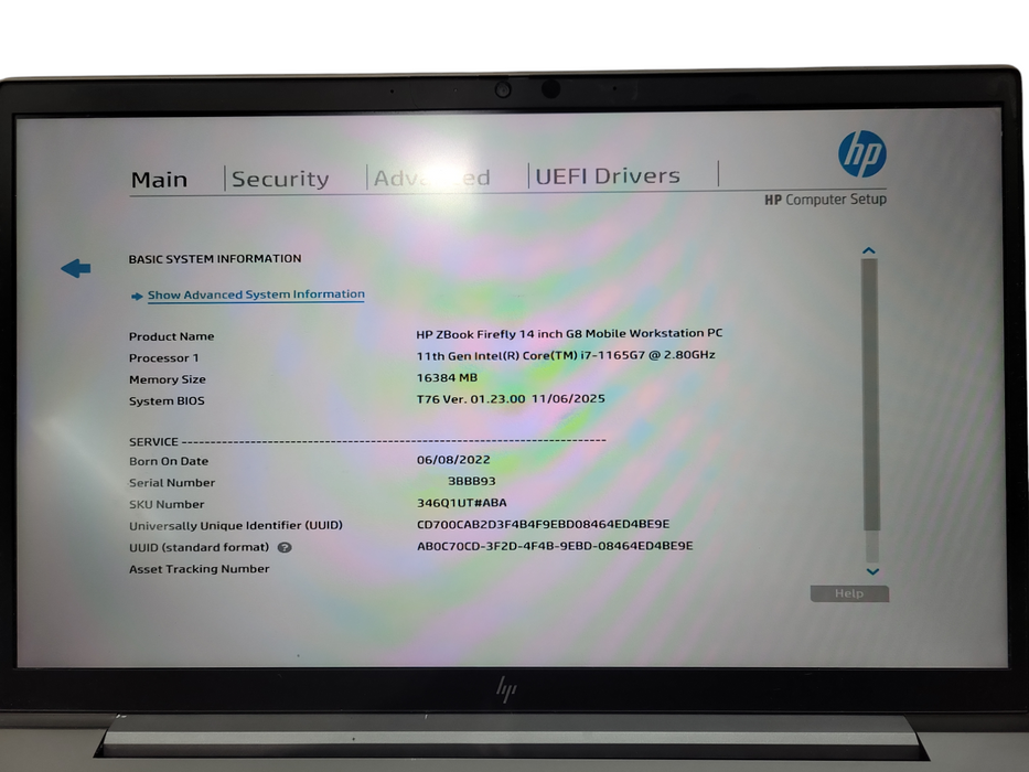 HP ZBook Firefly 14 G8 i7-1165G7  16GB RAM 256GB NVMe READ ! Lap200