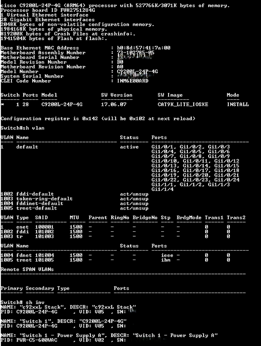 Cisco Catalyst C9200L-24P-4G-E v05 4x1G 24-Port PoE+ Gigabit Managed Switch