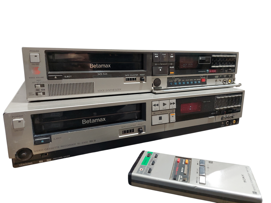 Sony BetaMax Bundle of 2 BetaMax Players SL-2300 & SL-2410 With Remote  =