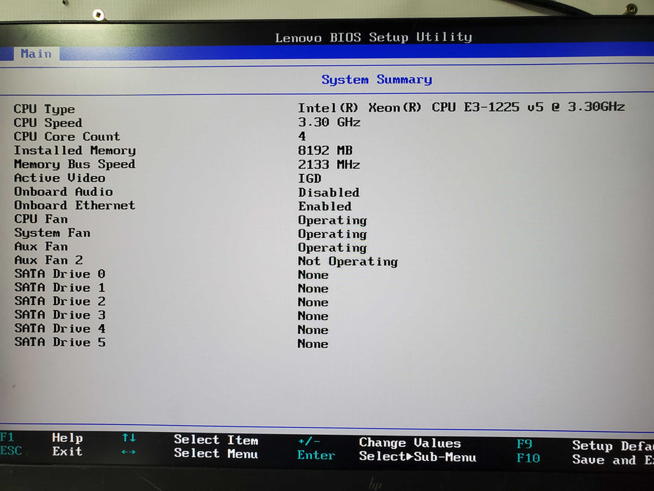 Lenovo ThinkServer TS150 | Xeon E3-1225 v5 @3.30GHz, 8GB ECC DDR4, No HDD