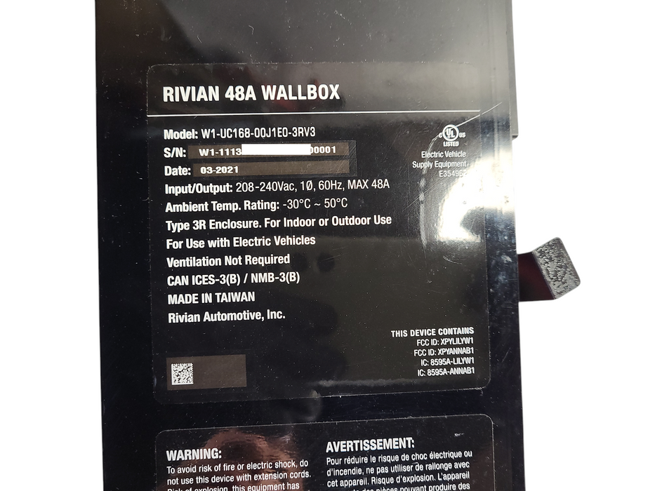Rivian wall charger 48A 48 Amps 240v READ $