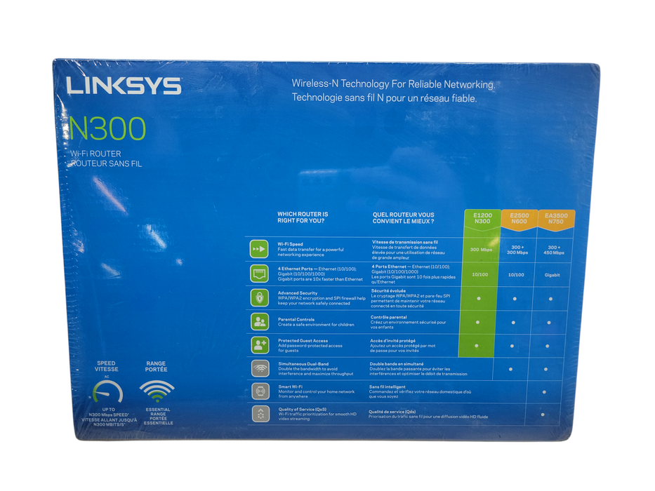 NEW Linksys N300 WI-FI ROUTER (1200-CA) %