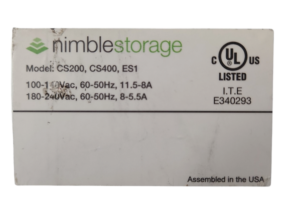 Nimble Storage CS200,400,ES1 3U Array, 2x SAS Controllers CS200 16x 3.5" Bays