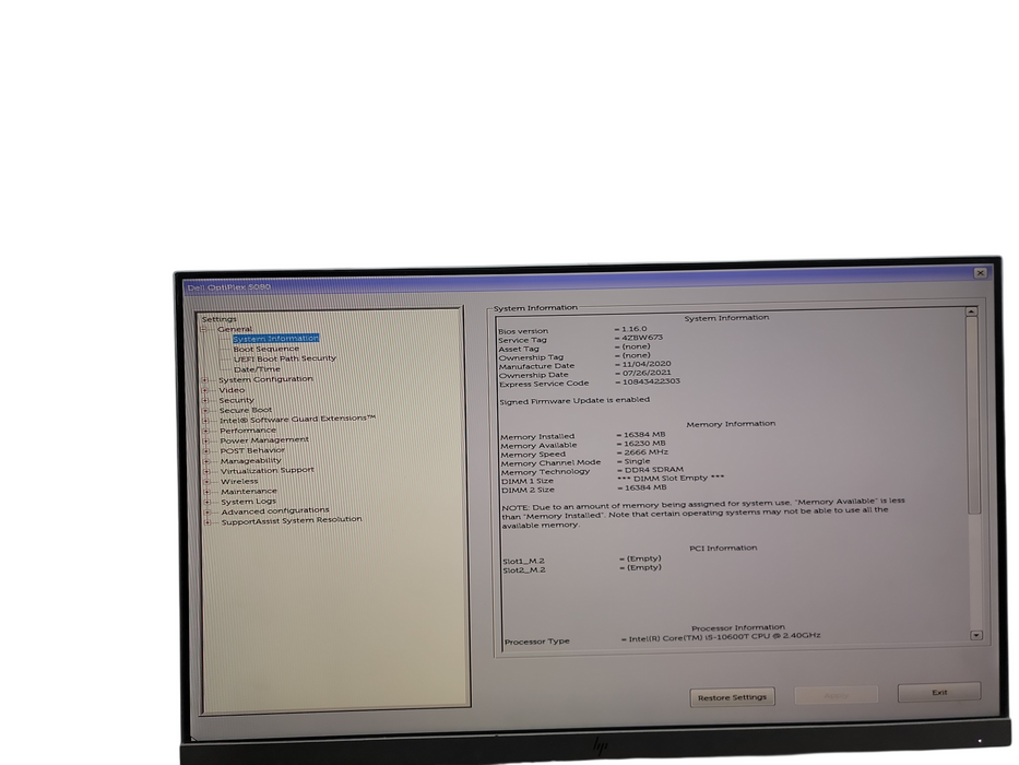 Dell OptiPlex 5080 Micro i5 - 10600T @ 2.40GHz 16GB DDR4 Ram  θ