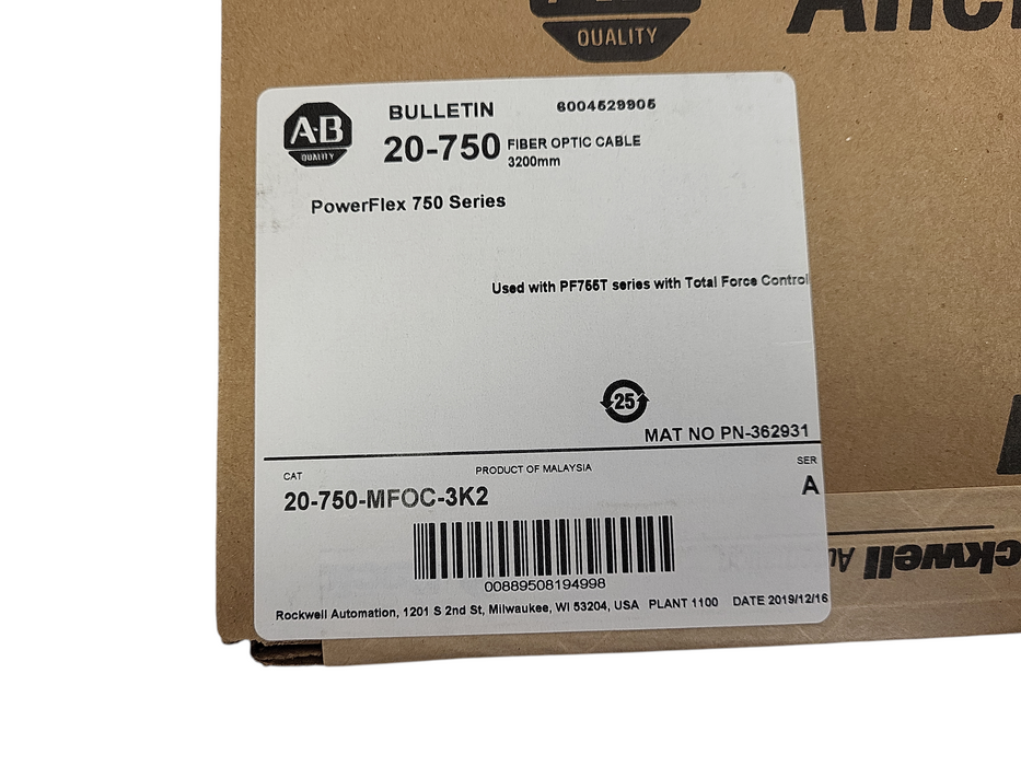 Allen Bradley 20-750-MFOC-3K2 Powerflex 750 Series Fiber Optic Cable 3200mm Q$
